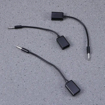 Кабел за прехвърляне на MP3 от 3ШТ USB до 35 мм 12 v, монтирани в автомобила, Aux аудио кабел CD (черен)