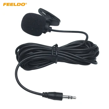 Комплект микрофони FEELDO 3.5 мм TRS с затваряне за провеждане на разговори по хендсфри в колата с GPS с жак и кабел с дължина 3 метра
#4253